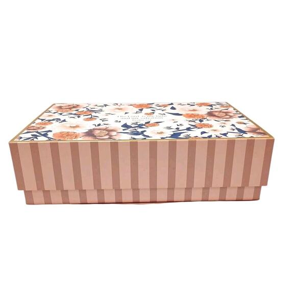 Pooch & Sweetheart STORAGE Box 12.5 x9 Floral Stripes Bible Verse Gift Victorian - Picture 2 of 16